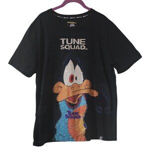 VTG Space Jam Tune Squad Daffy Duck Black Graphic T-Shirt 3XL Cotton